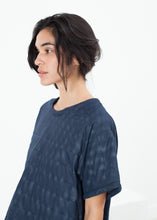 Load image into Gallery viewer, Quilted Mesh T-Shirt Dress in Navy - red
