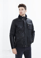 Load image into Gallery viewer, Prince Leather Field Jacket in Meteor - green
