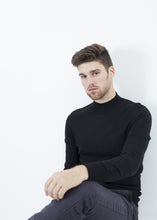 Load image into Gallery viewer, Merino Knit Turtleneck in Black - purple
