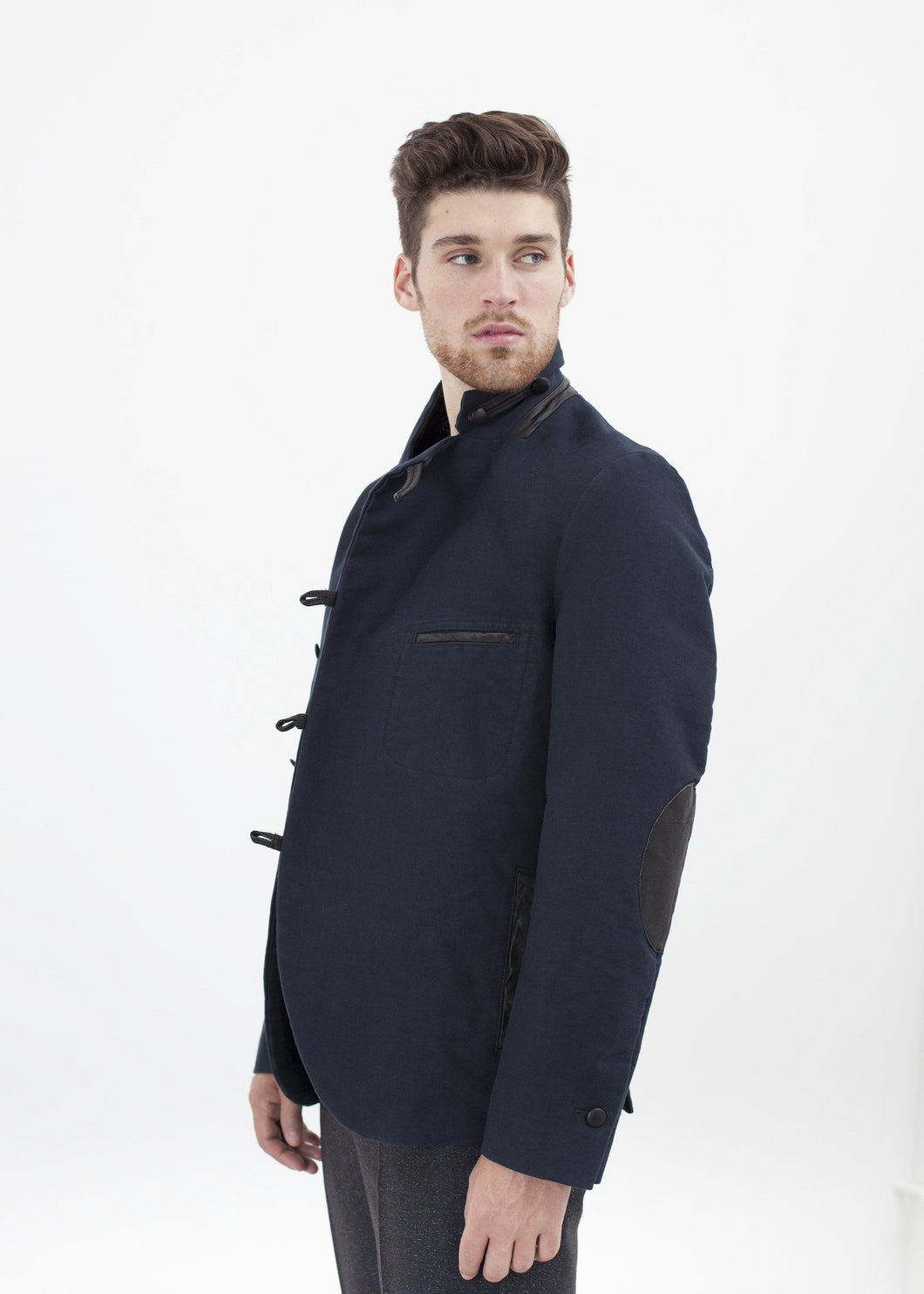 Taurin Jacket in Navy - apricot