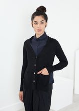 Load image into Gallery viewer, Square Cardigan in Black - green
