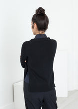 Load image into Gallery viewer, Square Cardigan in Black - green
