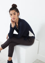 Load image into Gallery viewer, Square Cardigan in Navy - brown
