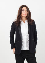 Load image into Gallery viewer, Shawl Collar Blazer in Black - white
