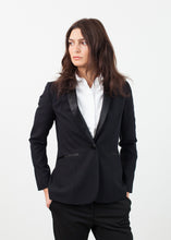 Load image into Gallery viewer, Shawl Collar Blazer in Black - white
