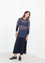 Load image into Gallery viewer, Cuffed Mesh Tee in Navy/Black - violet
