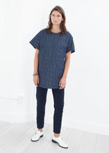 Load image into Gallery viewer, Quilted Mesh Mini Dress in Navy - orange
