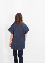 Load image into Gallery viewer, Quilted Mesh Mini Dress in Navy - orange
