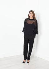 Load image into Gallery viewer, Poet Silk Sweater in Black - white
