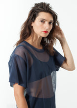 Load image into Gallery viewer, Mesh Over Dress in Navy - red
