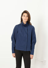 Load image into Gallery viewer, Full Collar Poplin Blouse in Navy - apricot
