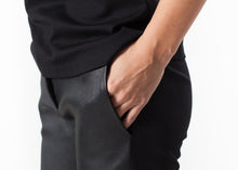 Load image into Gallery viewer, Leather Panel Trouser in Black - white
