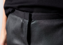 Load image into Gallery viewer, Leather Panel Trouser in Black - white
