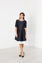 Load image into Gallery viewer, Tie Dress in Navy - white
