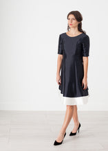 Load image into Gallery viewer, Tie Dress in Navy - white
