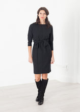 Load image into Gallery viewer, Tie Waist Dress in Black - blue
