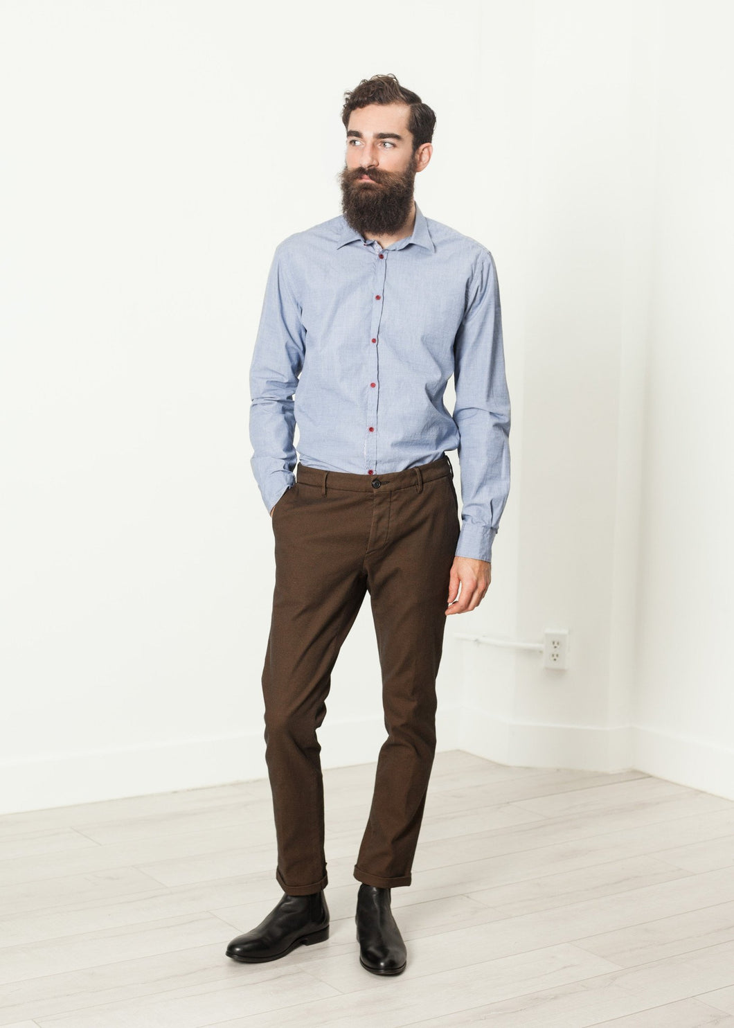 Diamond Weave Trouser in Hazel - brown