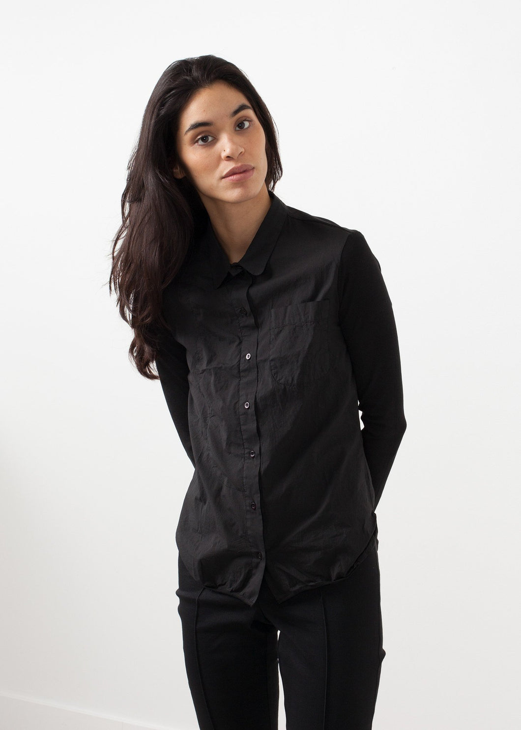 Soft Sleeve Button Up - blue
