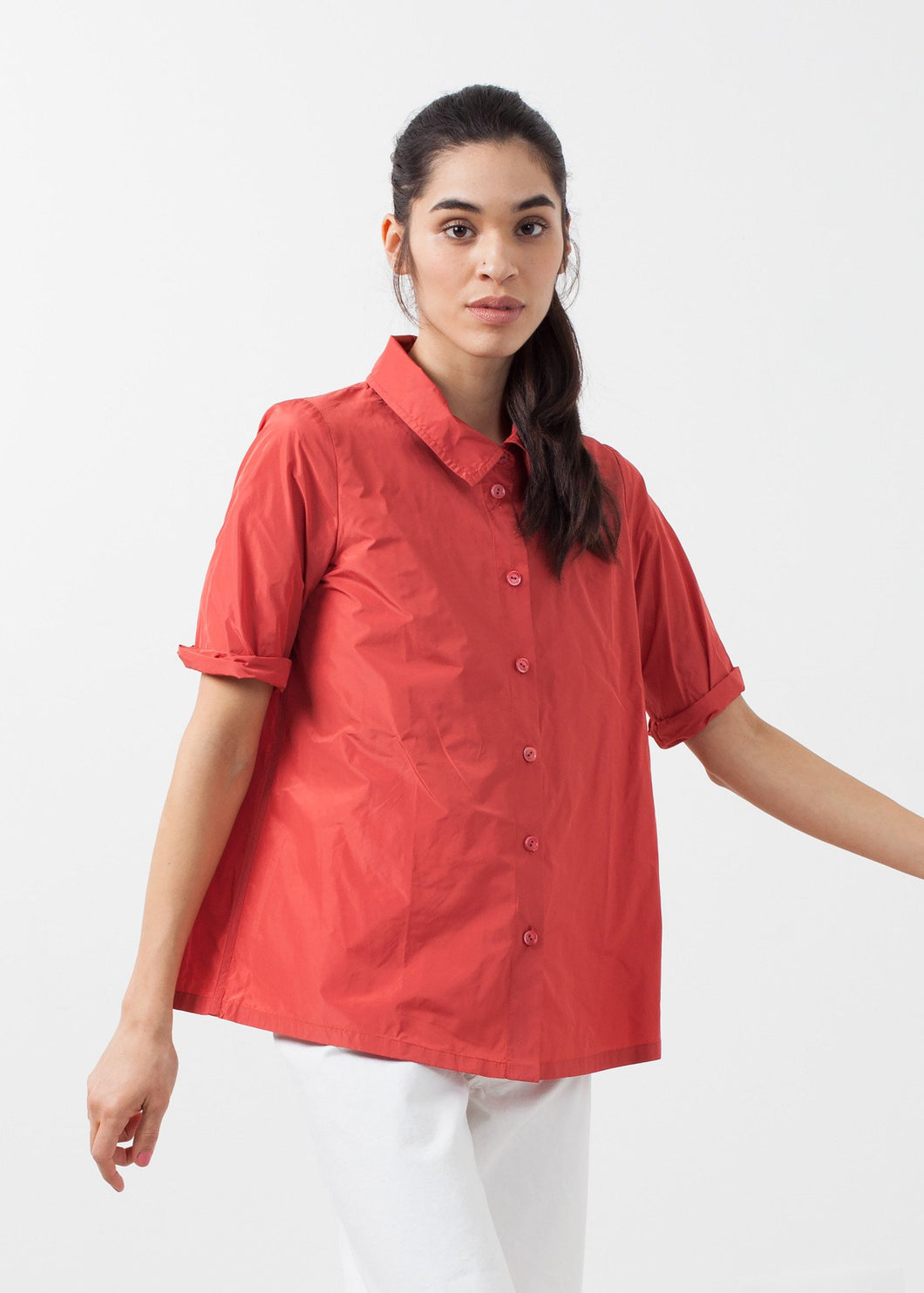 Short Sleeve Button Up - green