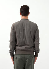 Load image into Gallery viewer, Leather Bomber Jacket in Dust - apricot

