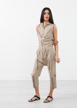Load image into Gallery viewer, Sleeveless Harem Flightsuit - black
