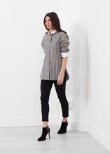 Load image into Gallery viewer, Striped Tuxedo Shirt - black
