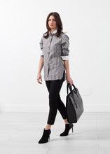 Load image into Gallery viewer, Striped Tuxedo Shirt - black

