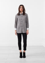 Load image into Gallery viewer, Striped Tuxedo Shirt - black
