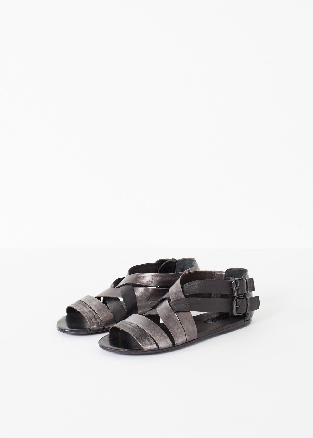 Wrap Sandal in Black/Steel - red