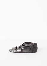 Load image into Gallery viewer, Wrap Sandal in Black/Steel - red
