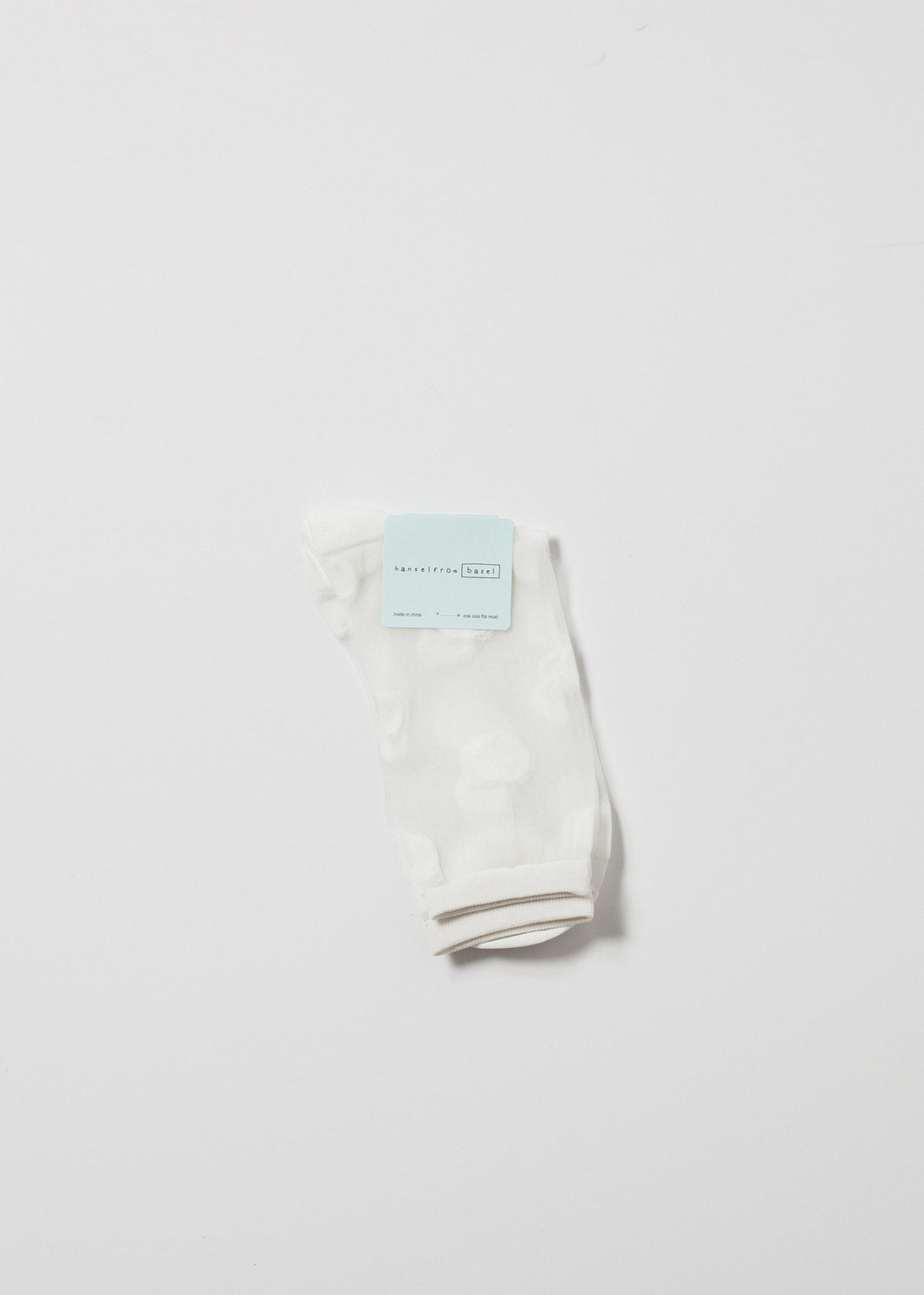 Large Polka Dot Sheer Crew - apricot