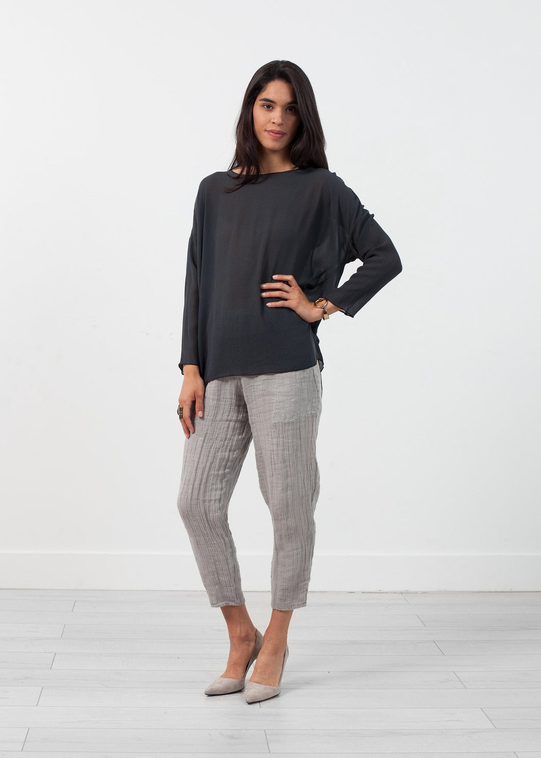 Hand Dyed Silk Top - green