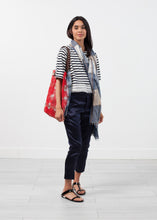 Load image into Gallery viewer, Sleeve Top in Navy Stripe - brown

