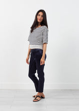 Load image into Gallery viewer, Sleeve Top in Navy Stripe - brown
