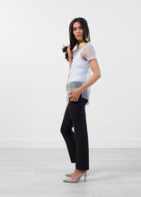 Load image into Gallery viewer, Sheer Button-Up Blouse in Pale Blue - yellow
