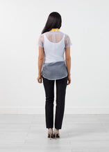 Load image into Gallery viewer, Sheer Button-Up Blouse in Pale Blue - yellow
