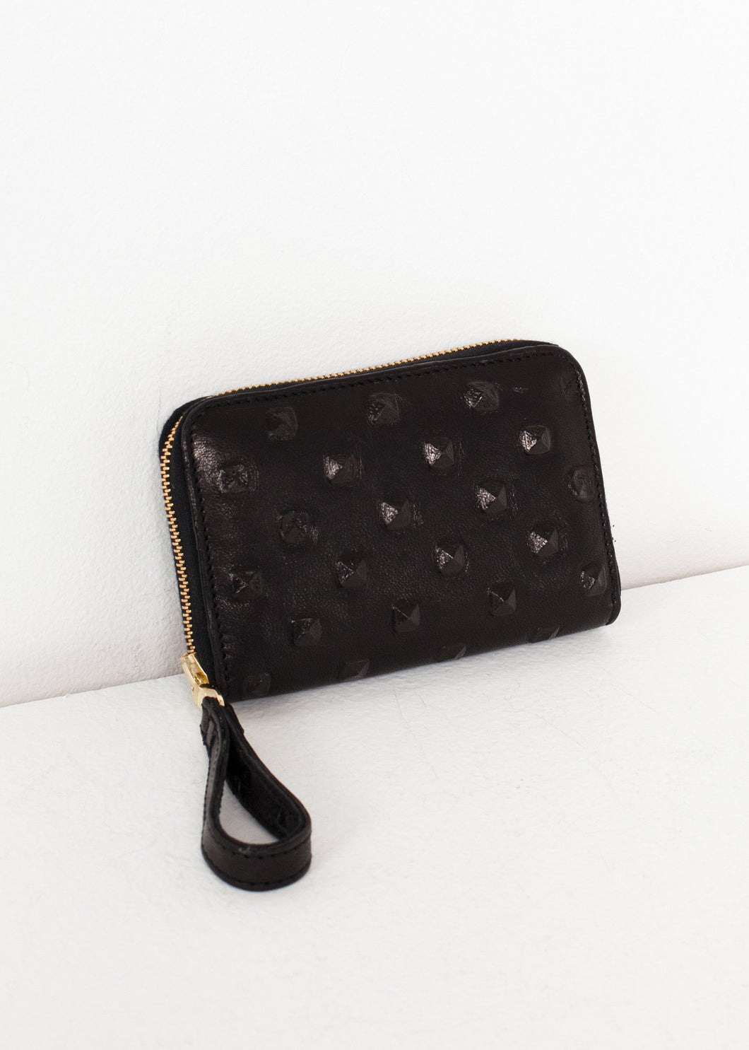 Elodie Leather Wallet in Black - yellow