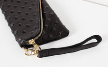 Load image into Gallery viewer, Roxanne Leather Clutch in Black - purple
