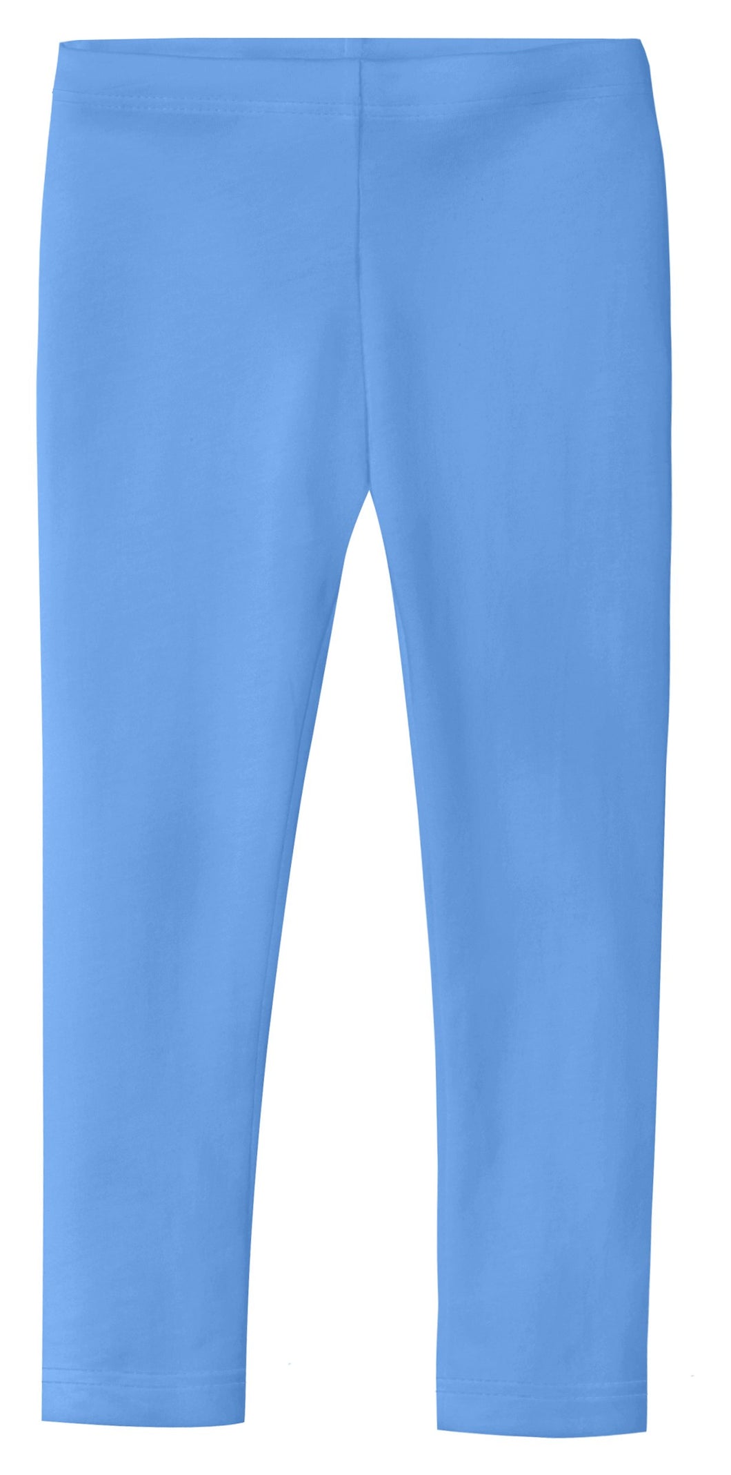 Girls Cotton Solid Colored Baby Rib Leggings | River Blue