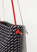 Load image into Gallery viewer, Wool Shoulder Pouch in Black/White - blue

