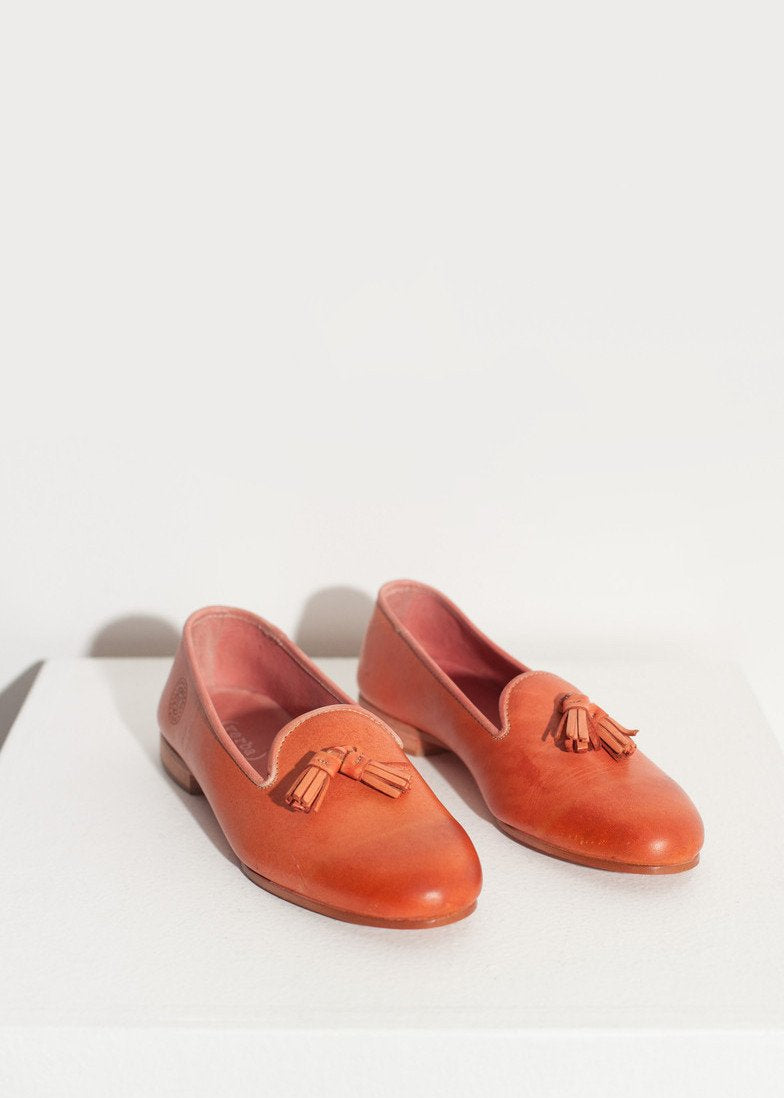 Leather Loafer in Rose - indigo