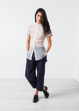 Load image into Gallery viewer, Sheer Button-Up Blouse in Ivory - green
