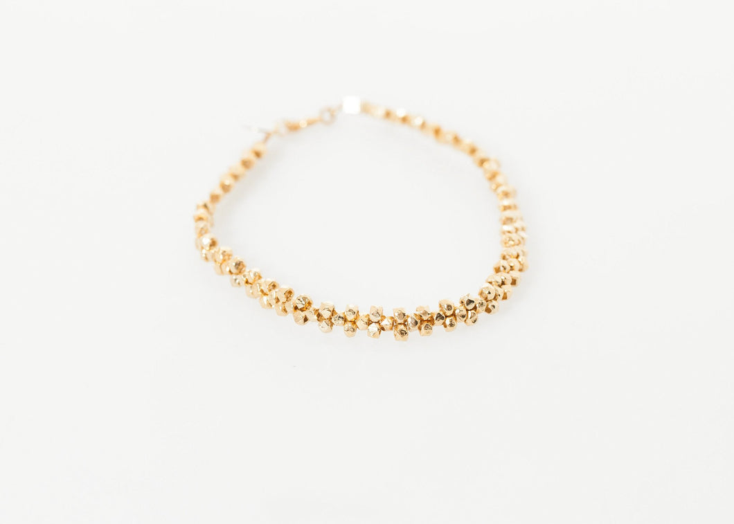 Lane Bead Bracelet in Gold Brass - orange