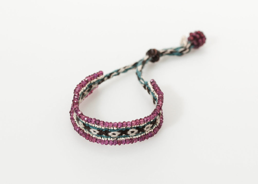 Oaxacan Bracelet in Garnet - blue