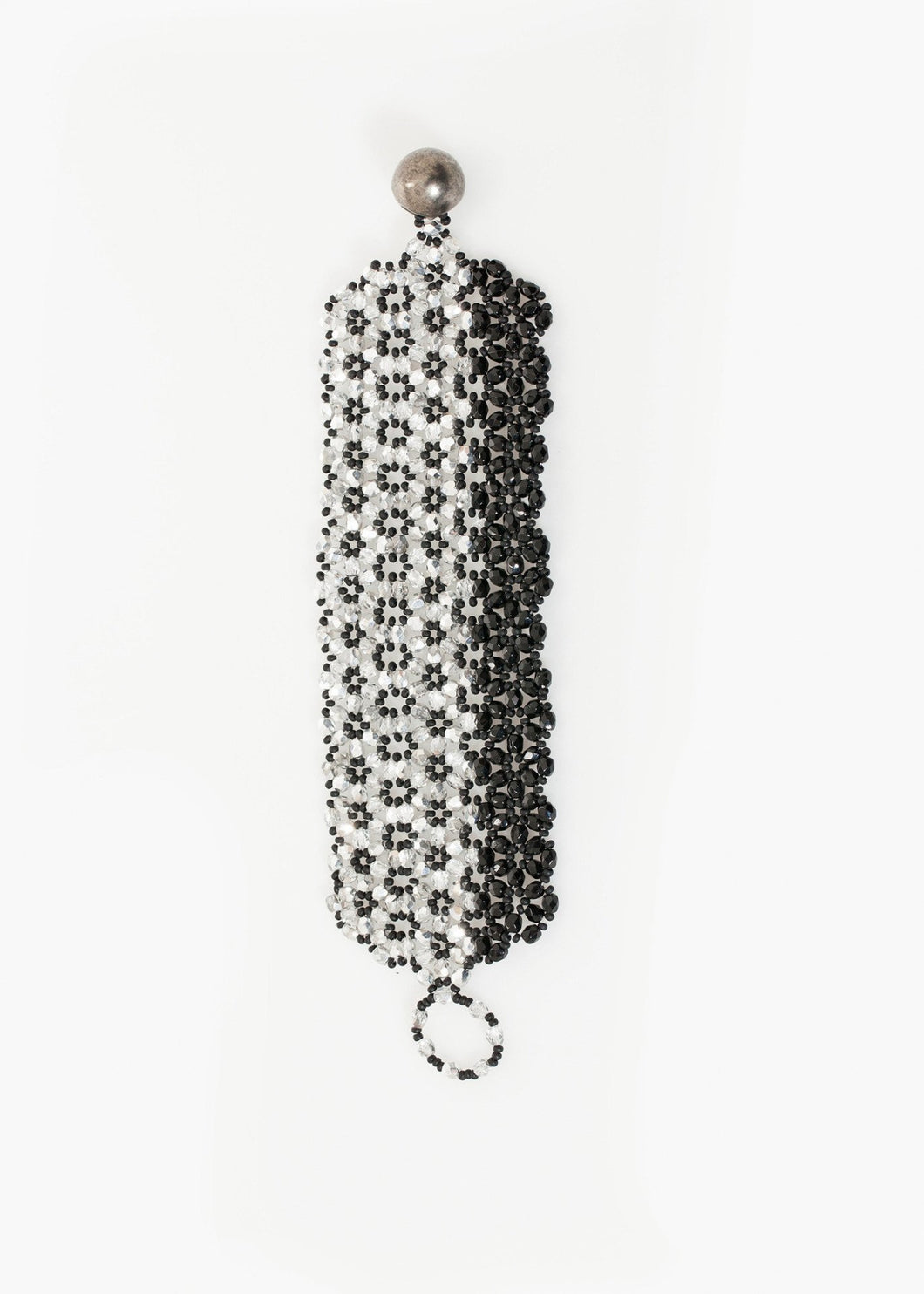 Lattice Bead Cuff in Silver/Black - apricot