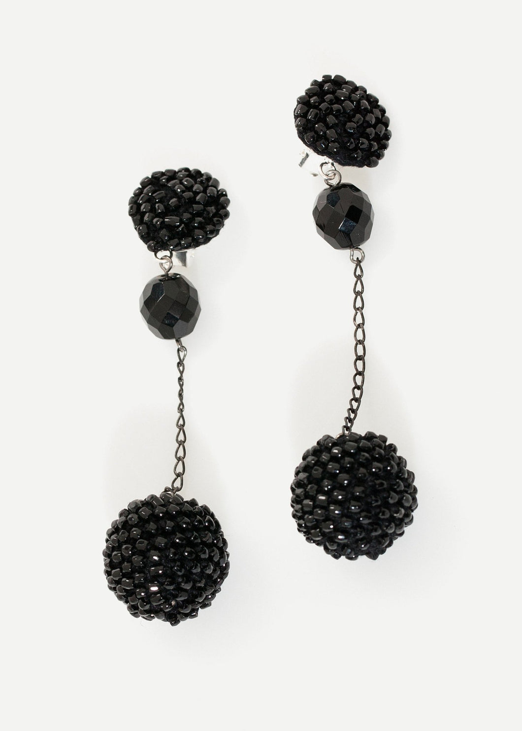 Drop Cluster Earring in Black - yellow