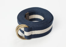 Load image into Gallery viewer, Striped Web Belt in Navy/White - purple
